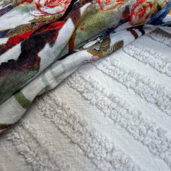 Neeru Kumar Women Multicolor Floral Print Hi-Low Shirt Dress Medium Short Sleeve - Picture 6 of 10